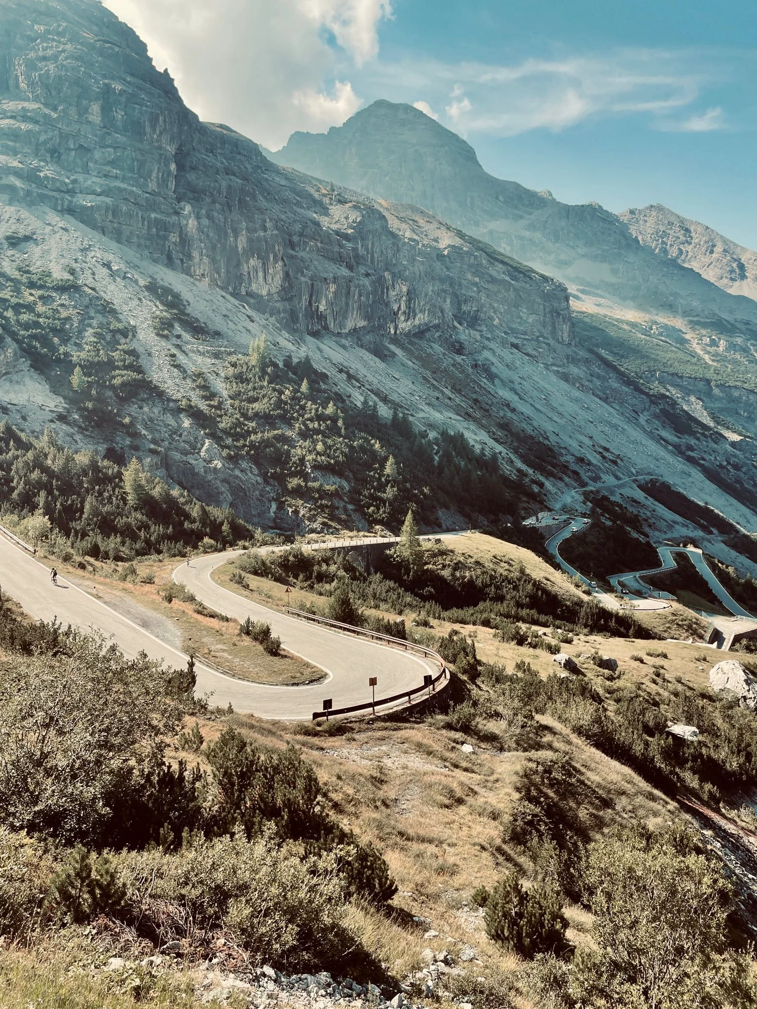 Mountain road with hairpin bends